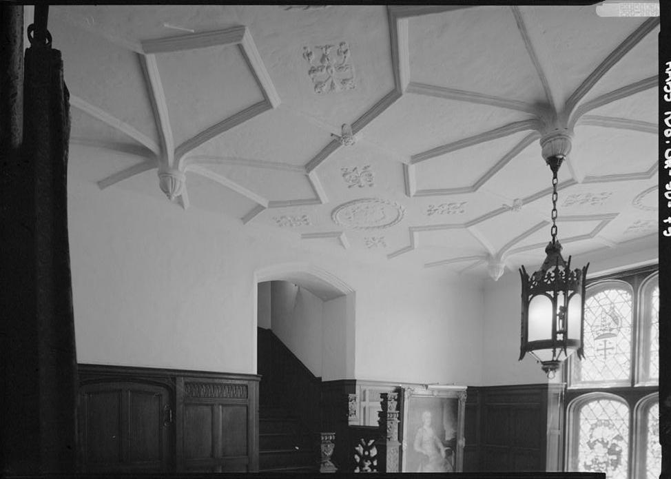 Stan Hywet Hall, Akron Ohio 1982 DETAIL OF CEILING, STAIR HALL