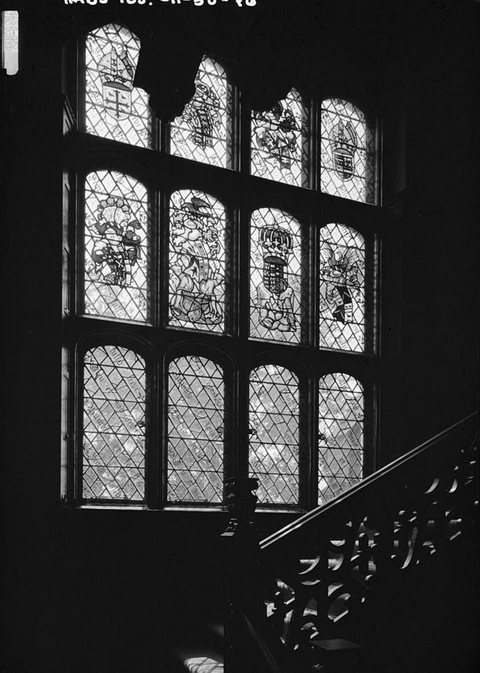 Stan Hywet Hall, Akron Ohio 1982 LEADED GLASS WINDOW, LOCATED IN TOWER STAIR HALL, LOOKING EAST