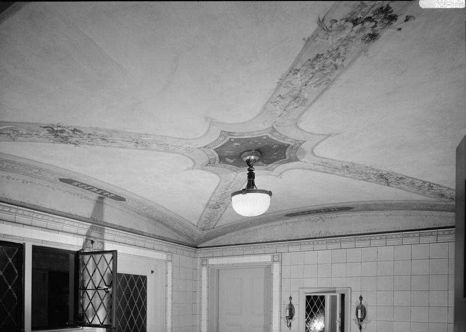 Stan Hywet Hall, Akron Ohio 1982 DETAIL OF CEILING IN MRS. SEIBERLING'S BATHROOM