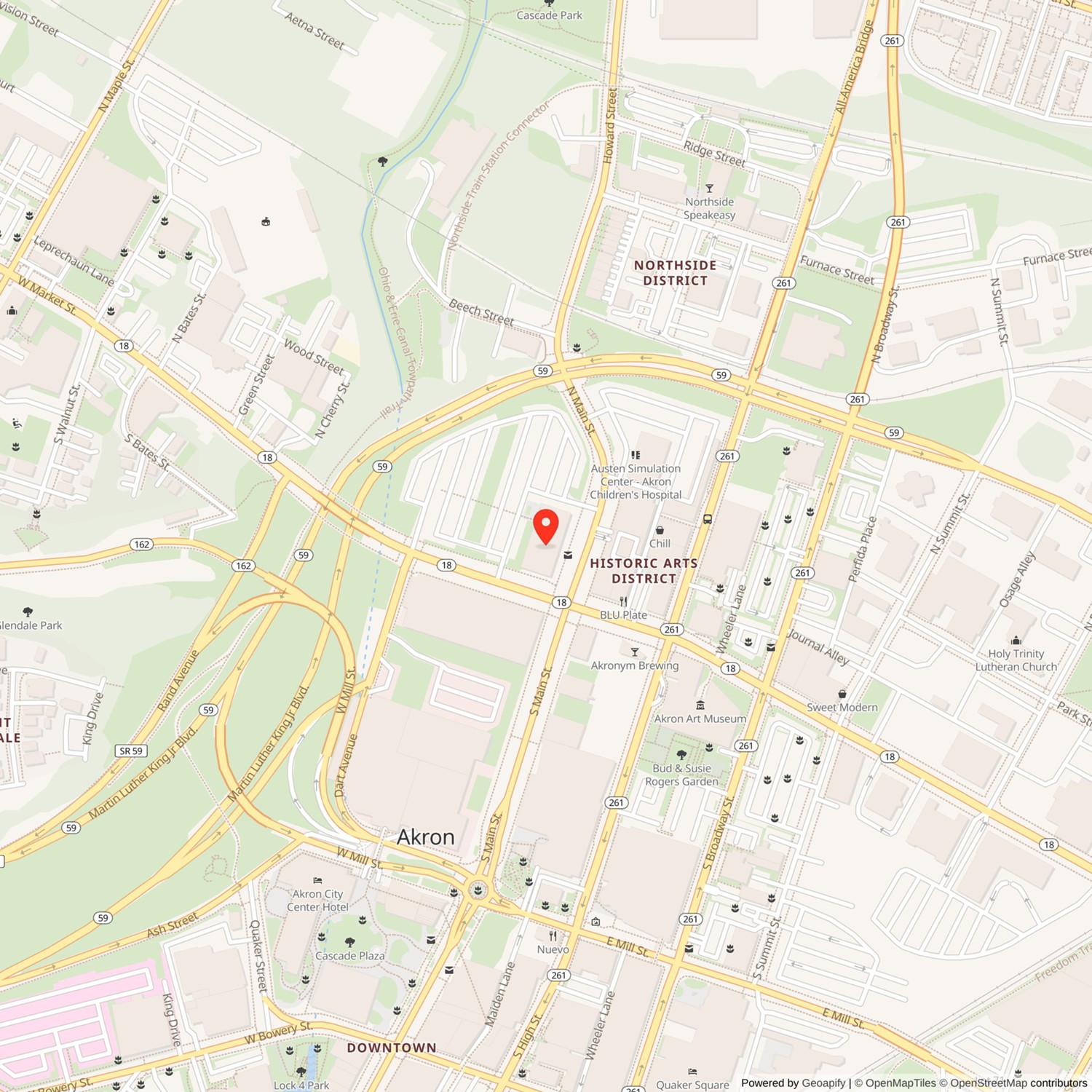 Portage Hotel Location Map