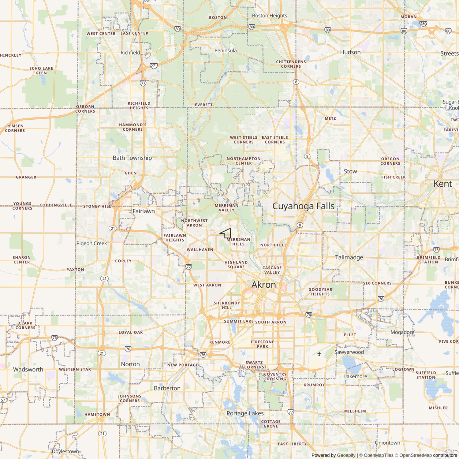 Stan Hywet Hall Location Map
