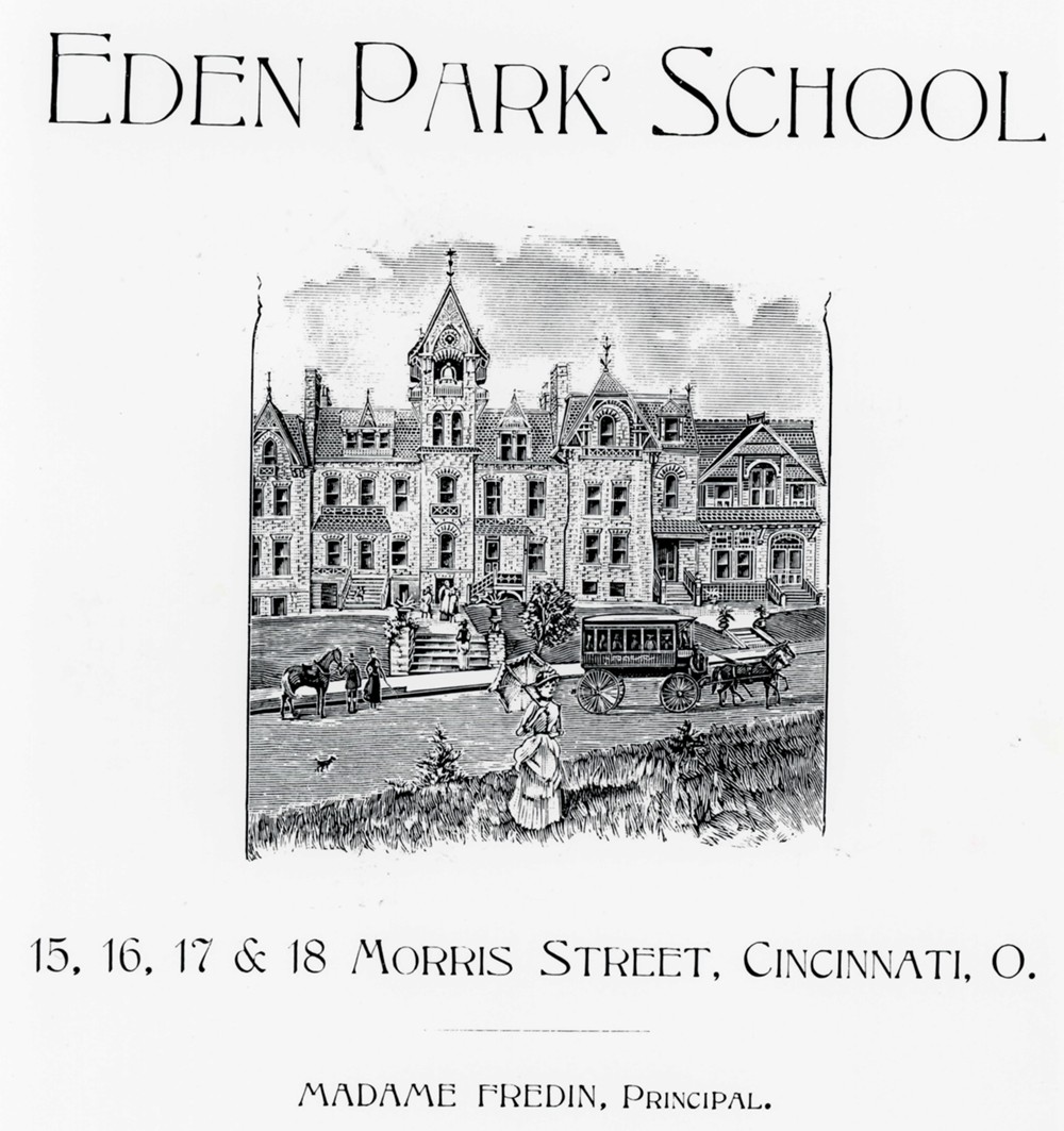 Madam Fredin's Eden Park School & Houses, Cincinnati Ohio Advertisement for the school (1890)