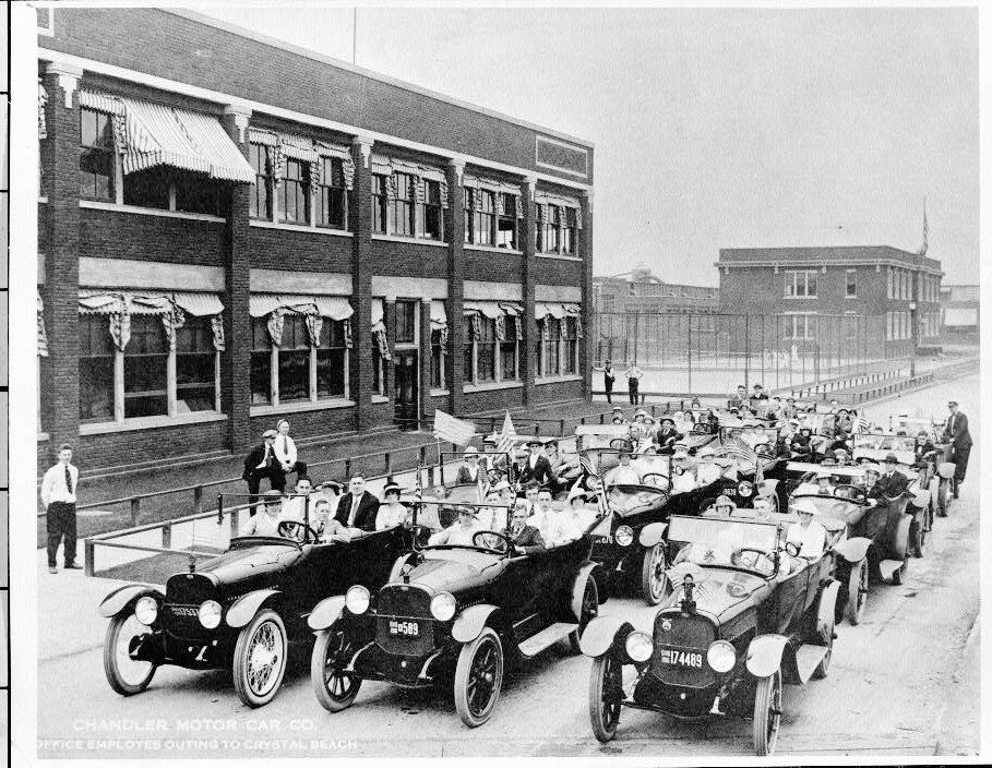 Cleveland Chandler Auto Company, Cleveland Ohio Copy of early 20<sup>th</sup> century photograph of building A and tennis court looking north