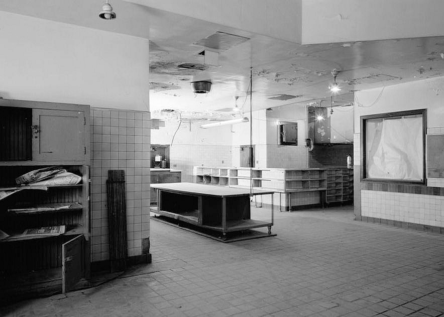 Terminal Tower Building - Cleveland Union Terminal, Cleveland Ohio 1987 ENGLISH OAK ROOM, KITCHEN AREA, VIEW TO NORTHWEST