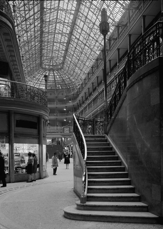 Cleveland Arcade, Cleveland Ohio INTERIOR STAIRWAY DETAIL, LOOKING SOUTH (1966)