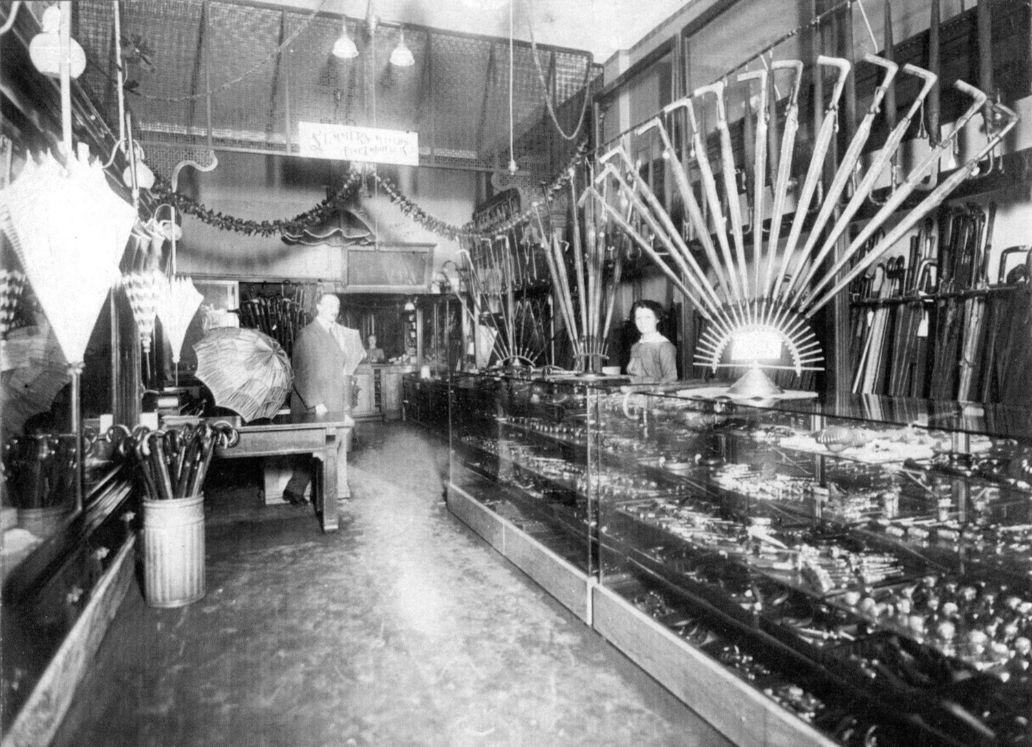 Cleveland Arcade, Cleveland Ohio Umbrella shop in the arcade pre-1900