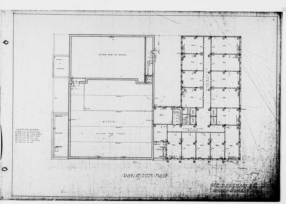 Hartman Building and Theater, Columbus Ohio Fifth floor plan for the theater