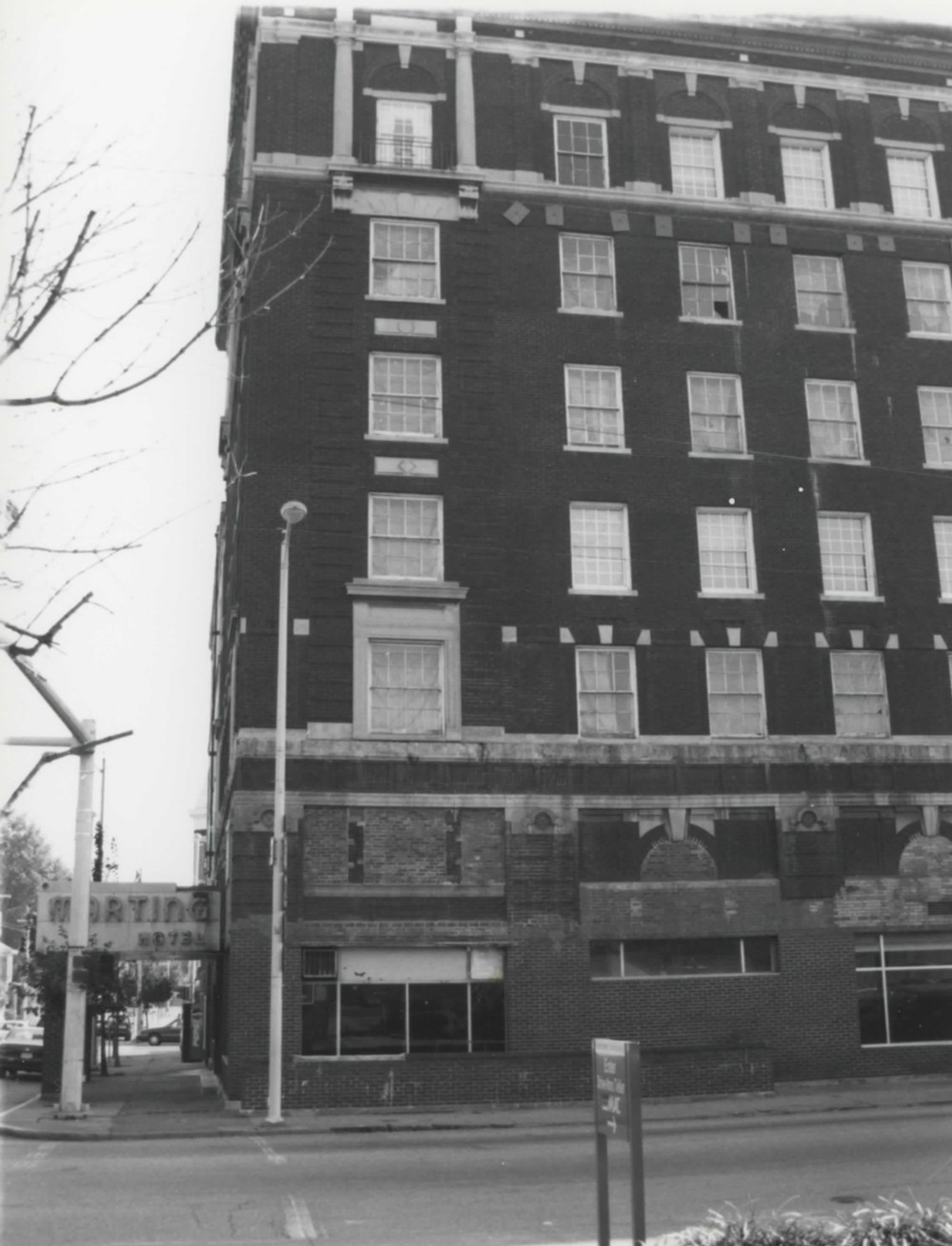 Marting Hotel, Ironton Ohio West elevation - north end without panels (1998)