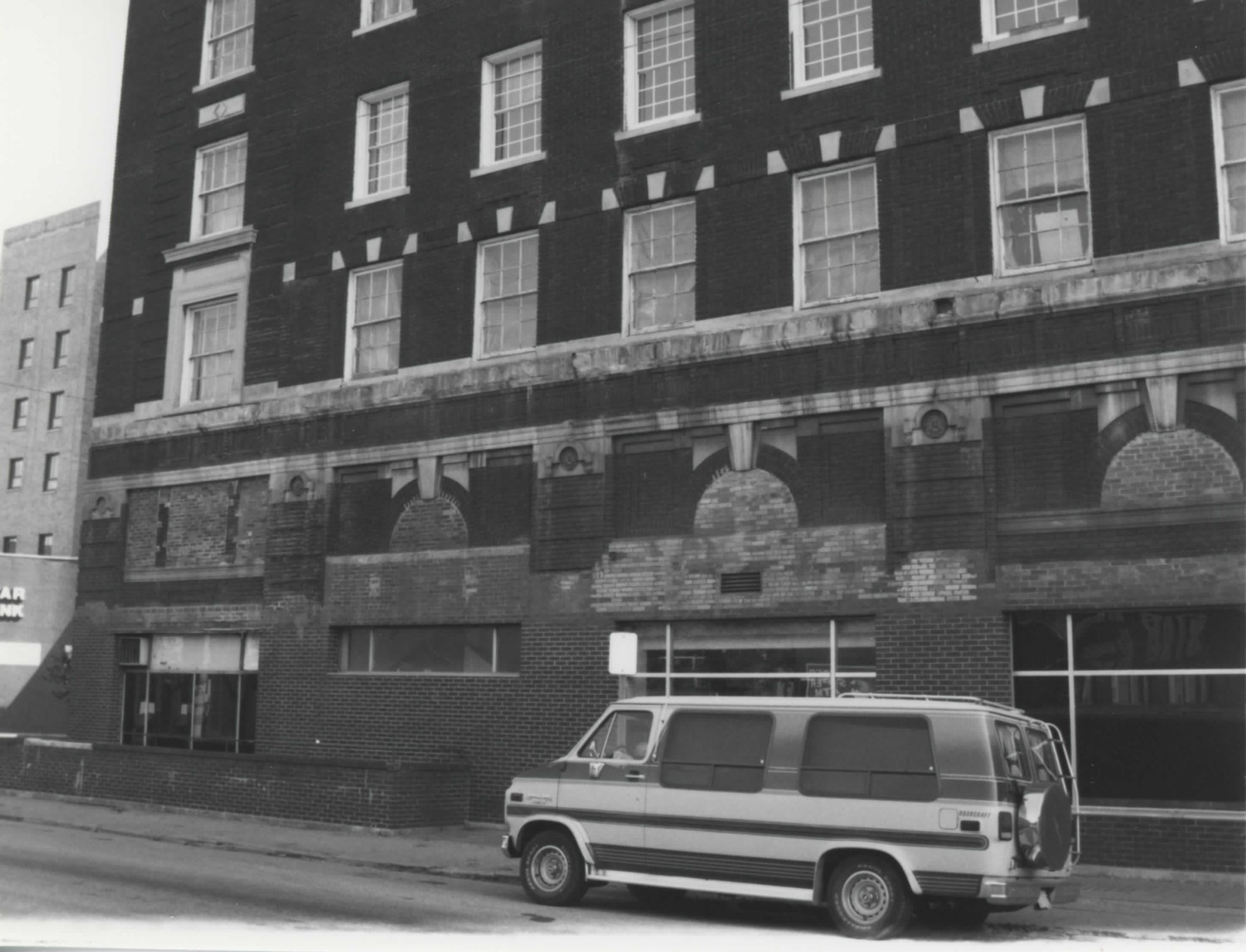 Marting Hotel, Ironton Ohio West elevation - first and second floor areas, north end (1998)