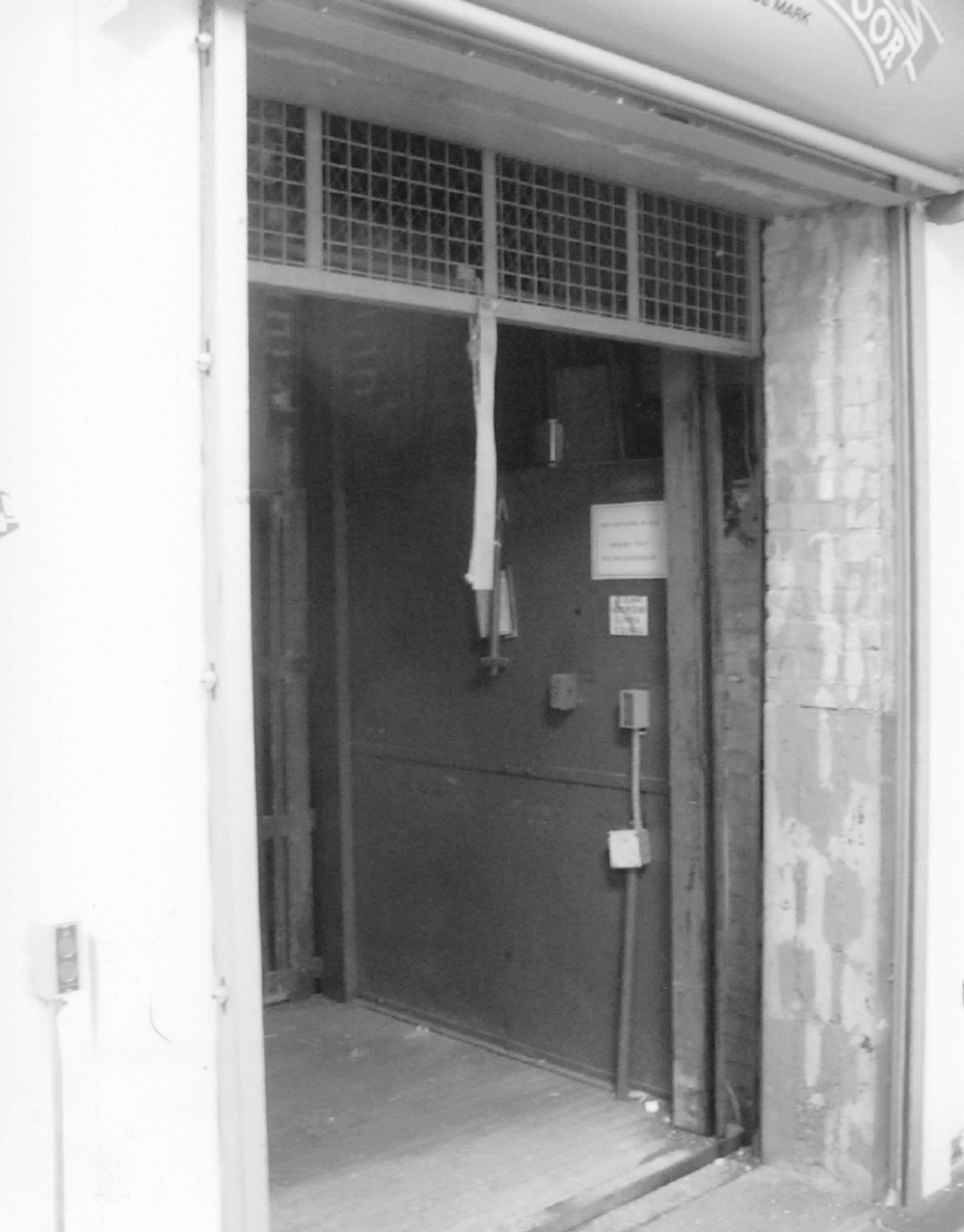Marion County Telephone Company Building, Marion Ohio First floor, freight elevator (2006)