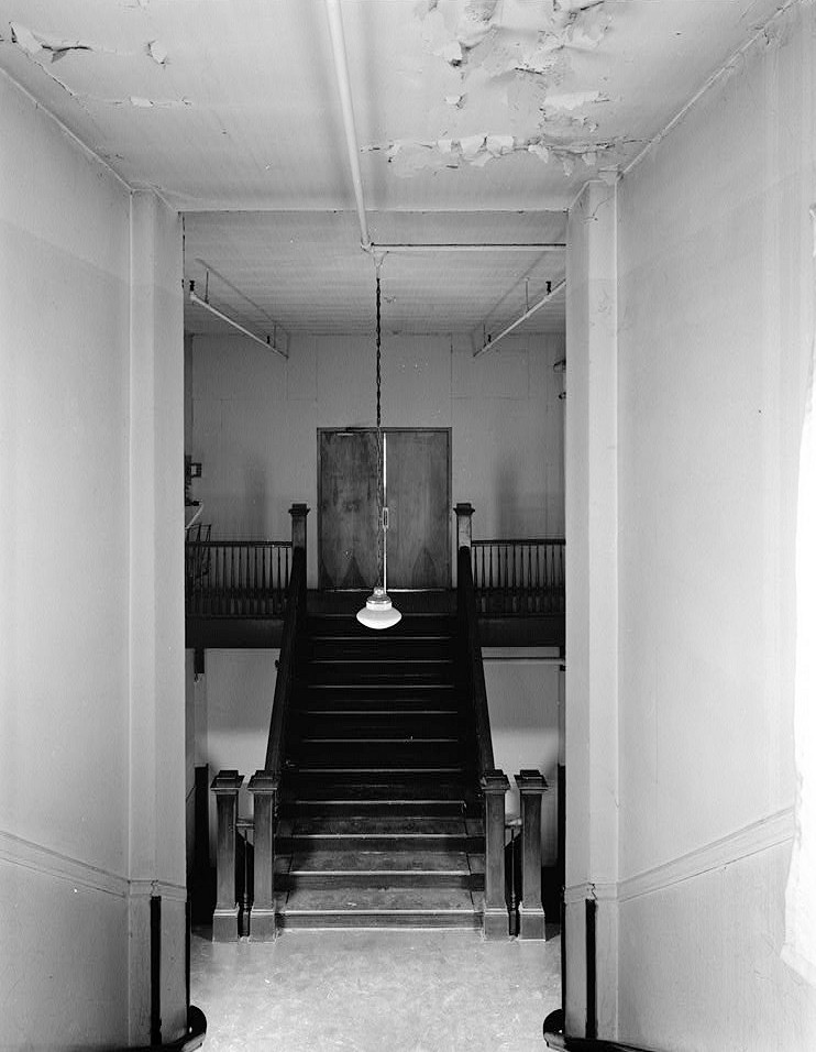 Odd Fellows Home of Ohio, Springfield Ohio CENTRAL STAIR, LOOKING DOWN FROM THIRD FLOOR 1987