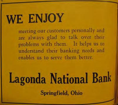 Lagonda National Bank, Springfield Ohio City Directory ad (1938)