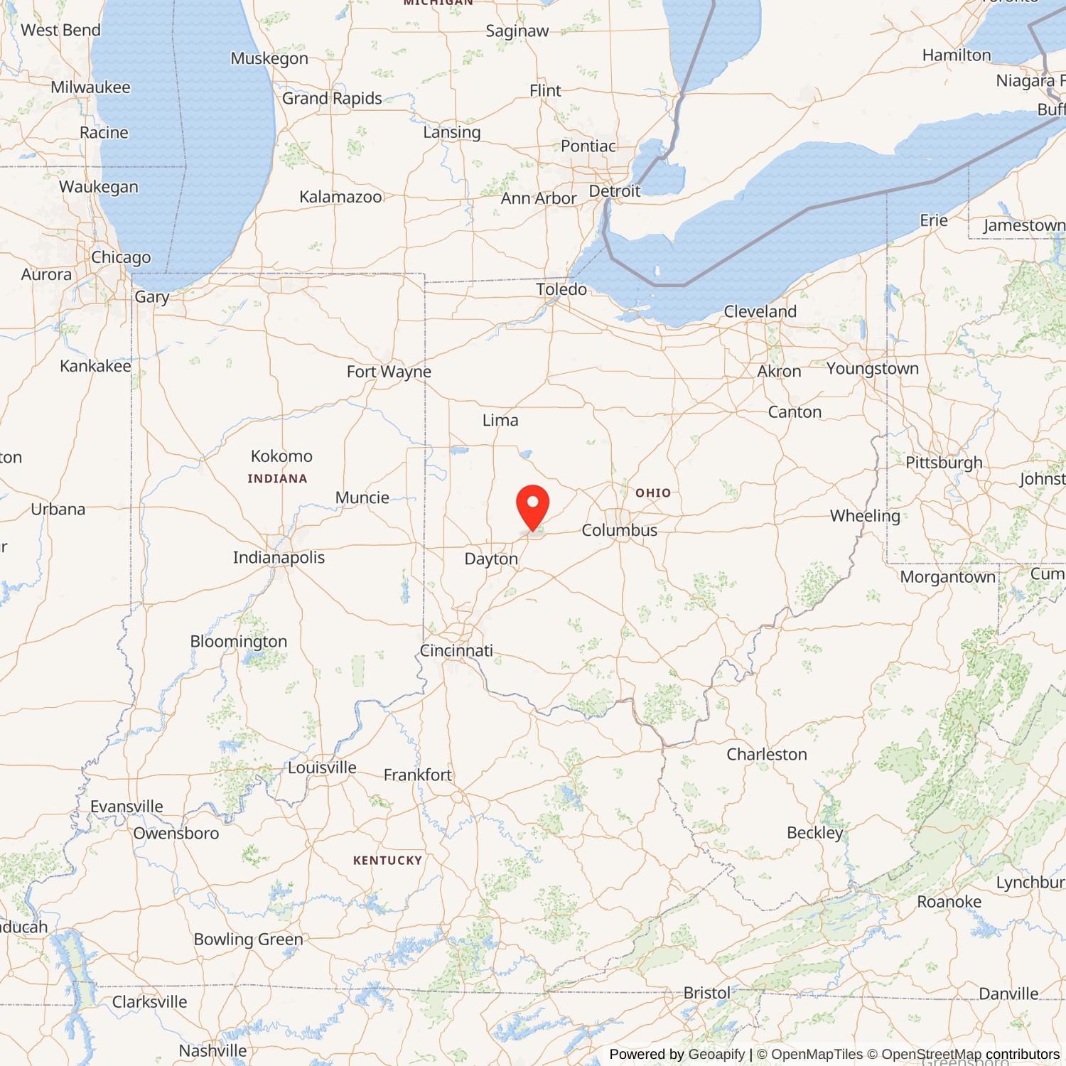 Odd Fellows Home of Ohio State Map