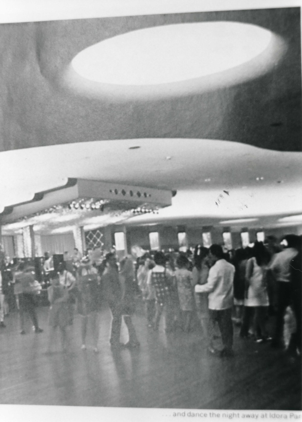 Idora Park, Youngstown Ohio Interior view of the ballroom after its remodeling (from Youngstown Chamber of Commerce pub. 1950s)