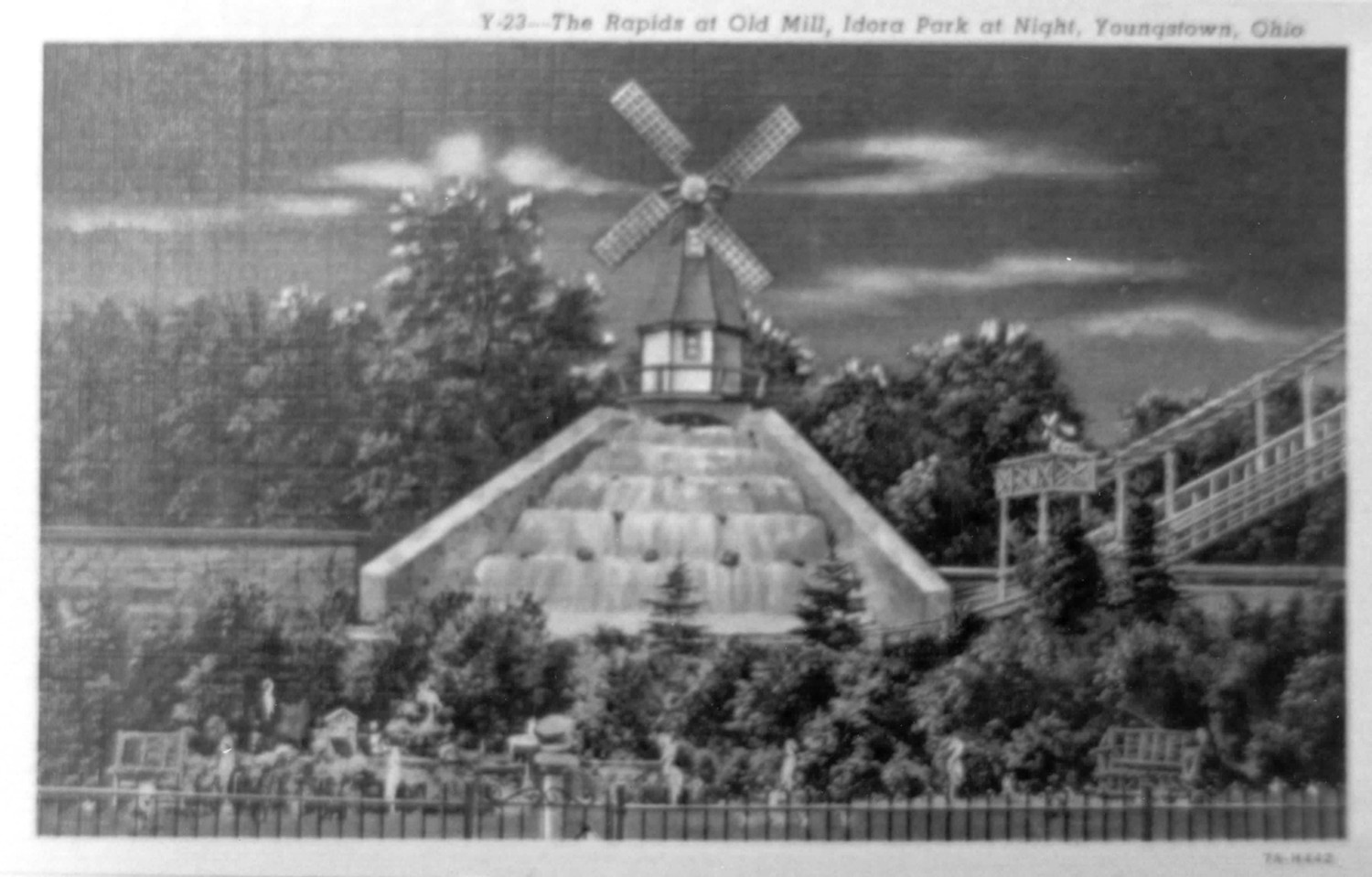 Idora Park, Youngstown Ohio The Rapids water ride (destroyed by fire in 1984) (view dates from the 1920s)