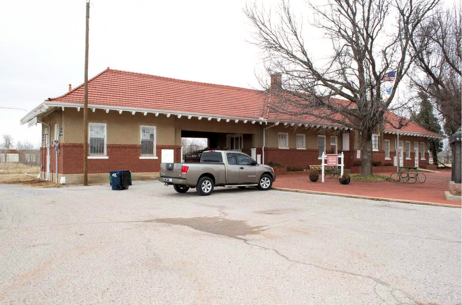 Rock Island Passenger Station, Anadarko Oklahoma South elevation (2018)