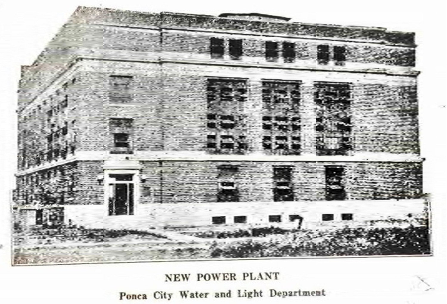 Ponca City Power Plant, Ponca City Oklahoma Published in 1928 in the utility's annual report, this image documents the building's appearance shortly after construction. This image predates the additions to the back of the building. (1928)