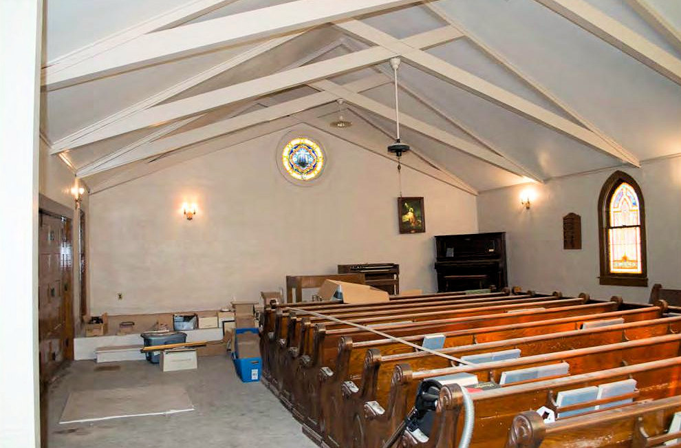 First Congregational Church, Waynoka Oklahoma Interior, Auditorium, looking northeast from southwest door (2016)