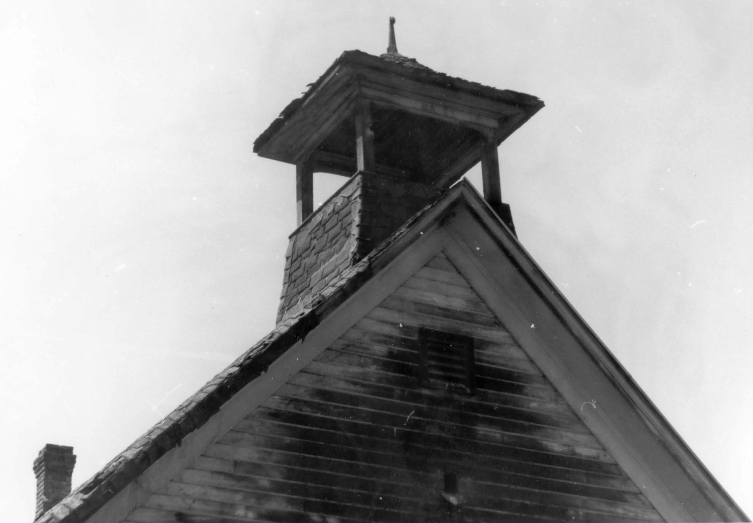 Rock Hill School, Lebanon Oregon East (front) facade, close-up of bell tower (1991)