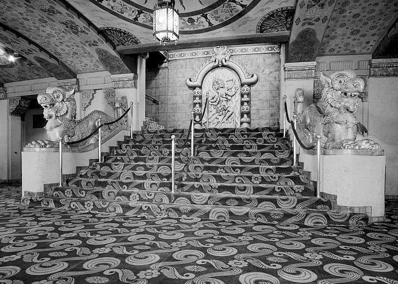 Oriental Theatre, Portland Oregon 1969 MAIN STAIRS FROM MAIN LOBBY.