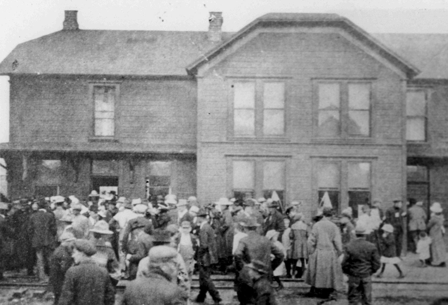 Sumpter Valley Railway Passenger Station, Prairie City Oregon Arrival of first train into Prairie City (1910)