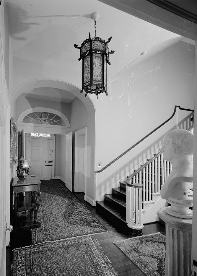 Andalusia Mansion - Nicholas Biddle Estate, Andalusia Pennsylvania 1968 STAIRHALL, LOOKING NORTH