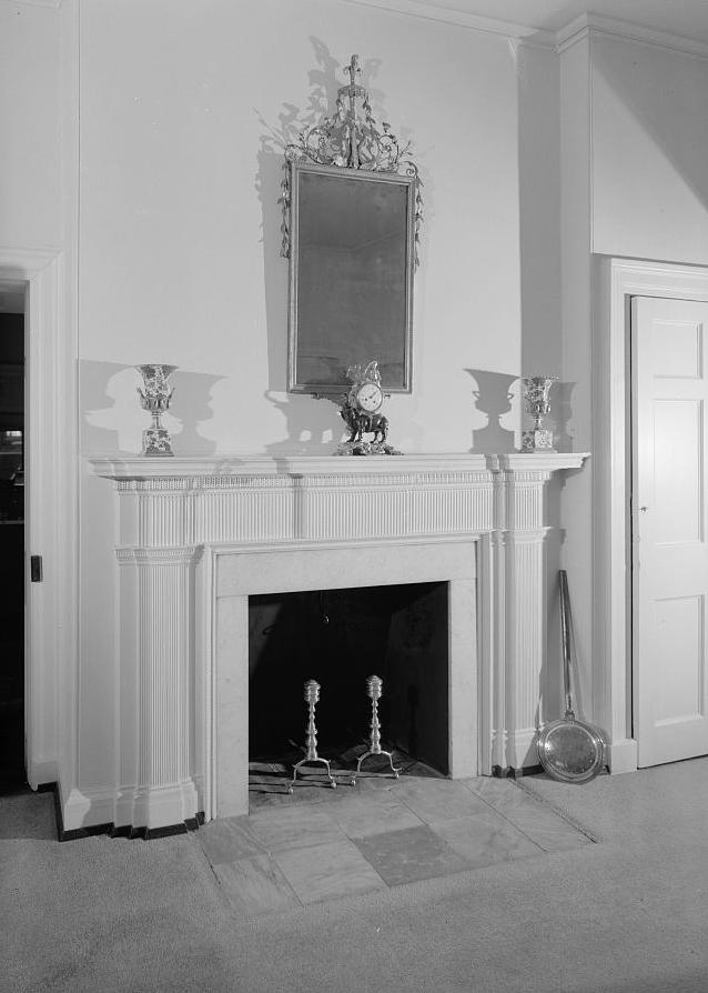 Andalusia Mansion - Nicholas Biddle Estate, Andalusia Pennsylvania 1968  BEDROOM MANTLEPIECE, EAST SIDE OF CENTRAL PORTION OF HOUSE, SECOND FLOOR