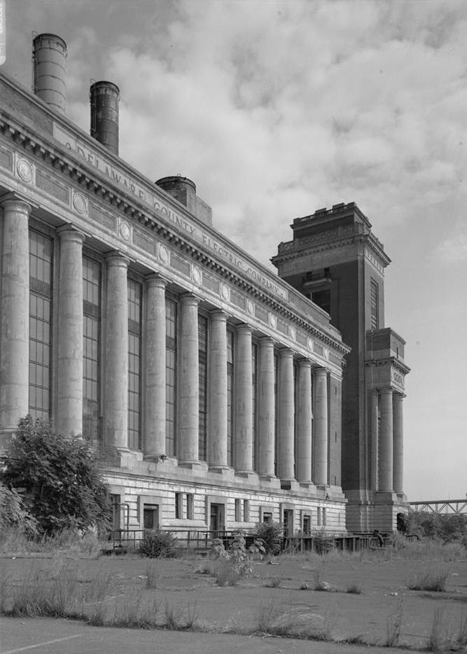 Chester Electric Power Station - PECO Energy, Chester Pennsylvania 1997 SOUTH ELEVATION (BOILER HOUSE EXTERIOR) AND COAL TOWER No. 2