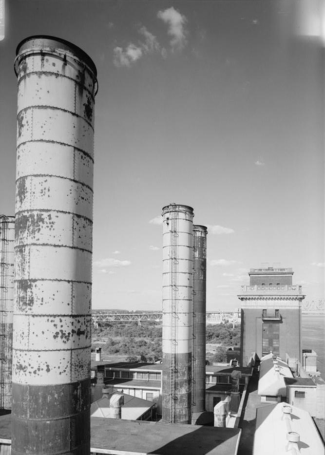 Chester Electric Power Station - PECO Energy, Chester Pennsylvania 1997  WEST ELEVATION OF COAL TOWER No. 2, LOOKING WEST TO EAST FROM COAL TOWER No. 1 (FLOOR BELOW THE CRANE CONTROL)