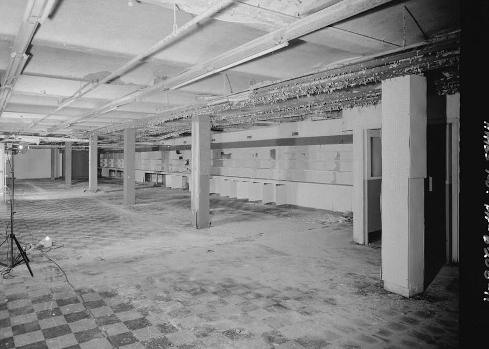 Troutman Building - First National Bank, Connellsville Pennsylvania Basement, retail space, looking northeast 1996