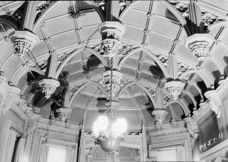 Reed Mansion, Erie Pennsylvania  January 23, 1935 CEILING OF CHAPEL, WEST ELEVATION, FIRST FLOOR.