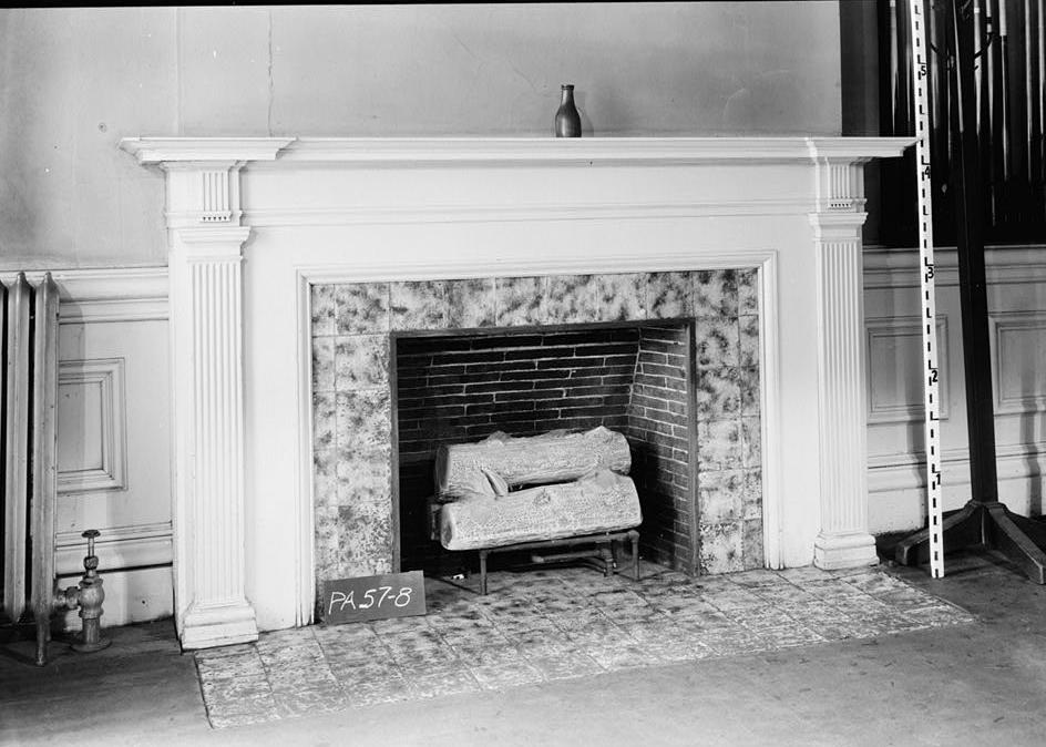 Reed Mansion, Erie Pennsylvania  January 23, 1935 FIREPLACE, BILLIARD ROOM, NORTH WALL, FIRST FLOOR.