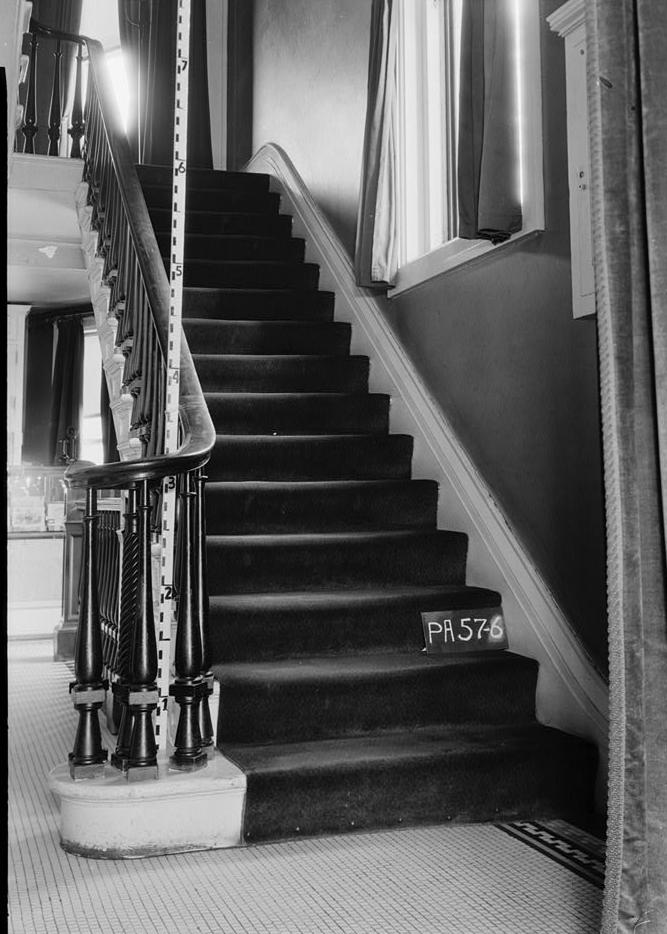 Reed Mansion, Erie Pennsylvania  January 23, 1935 STAIRWAY, NORTH ELEVATION, FIRST FLOOR.