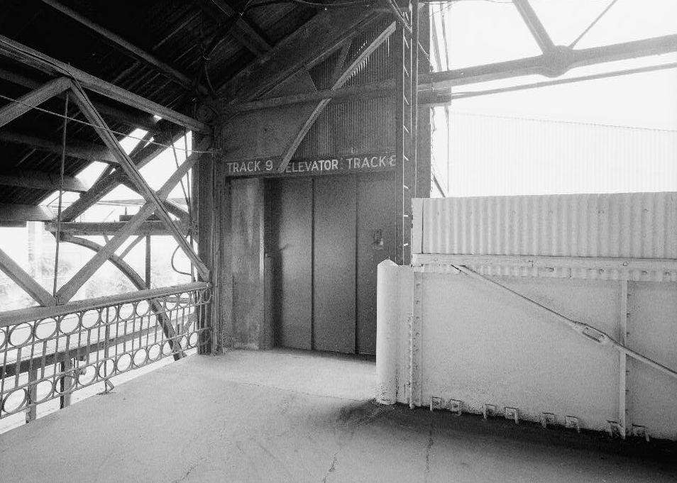 Harrisburg Train Station & Trainshed, Harrisburg Pennsylvania 1981 BAGGAGE BRIDGE, SHOWING ACCESS TO ELEVATORS