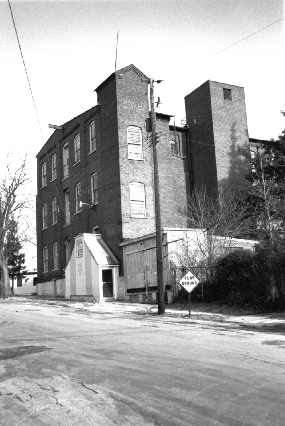 Ashley and Bailey Silk Mill, Marietta Pennsylvania Looking from the intersection of Pine Street and Prospect Alley looking in a northeasterly direction (1980)
