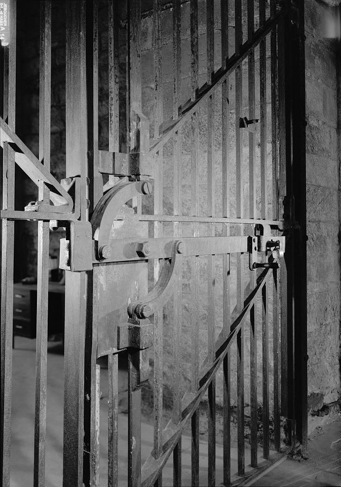 Eastern State Penitentiary, Philadelphia Pennsylvania Interior view, gatehouse, detail view of "middle gate" (1998)