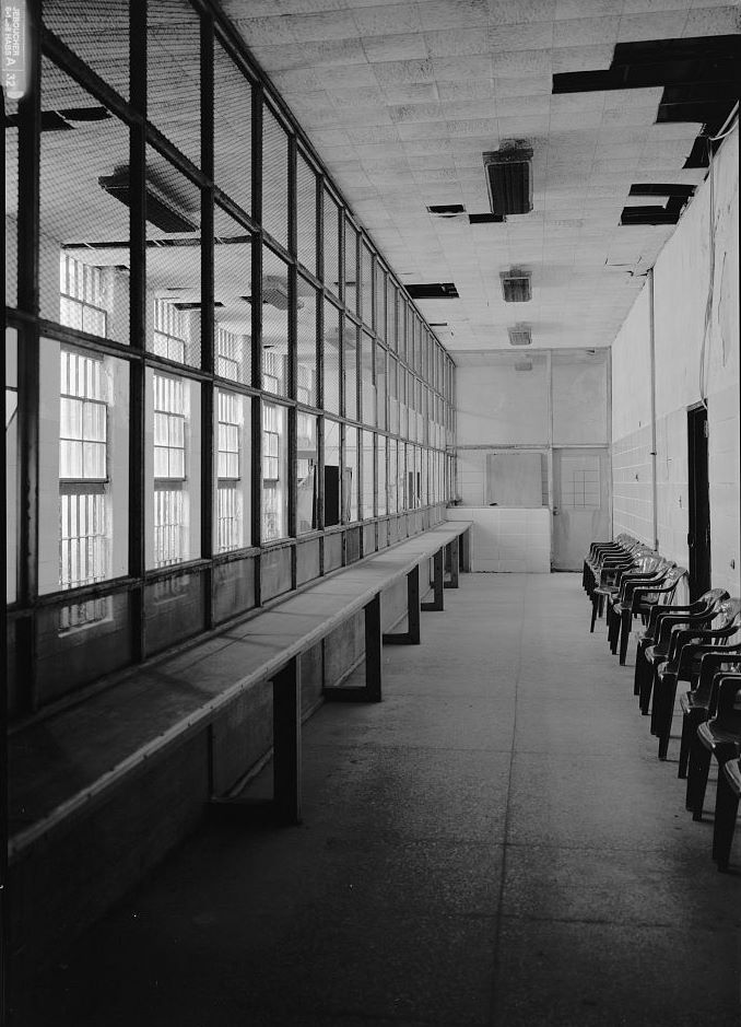 Eastern State Penitentiary, Philadelphia Pennsylvania Interior view, visitation room, south side (1998)