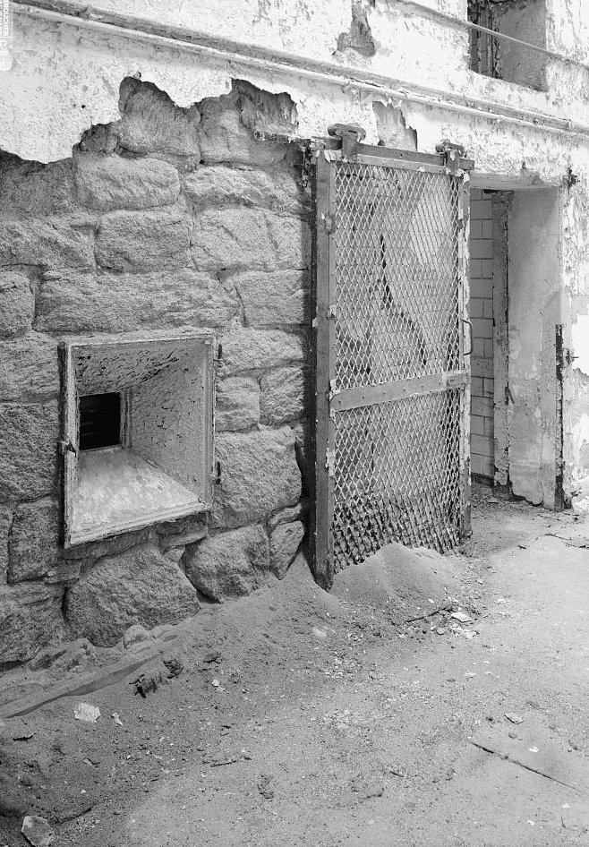 Eastern State Penitentiary, Philadelphia Pennsylvania Interior view, cell block three, original feeding hole (1998)