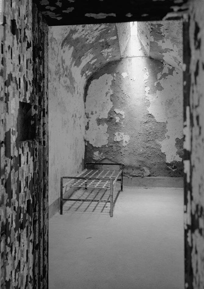 Eastern State Penitentiary, Philadelphia Pennsylvania Interior view, cell in cell block eight, nine or ten (1998)
