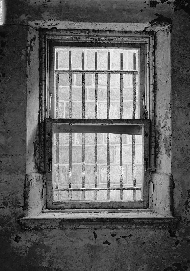 Eastern State Penitentiary, Philadelphia Pennsylvania Interior view, cell block twelve, window sill (1998)
