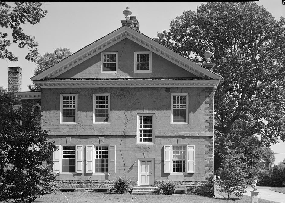 Cliveden - Chew House, Philadelphia Pennsylvania WEST ELEVATION, FROM WEST