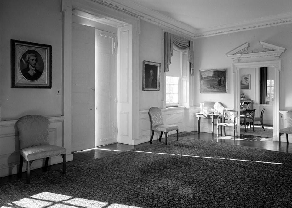 Cliveden - Chew House, Philadelphia Pennsylvania MAIN HALL, WITH MAIN DOORS CLOSED, LOOKING SOUTHWEST 1967