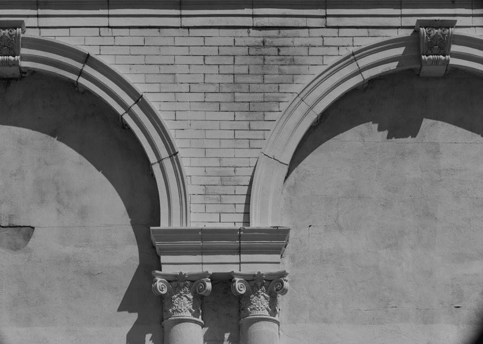 North Philadelphia Railroad Train Station, Philadelphia Pennsylvania Detail; column and arch of south (front) elevation