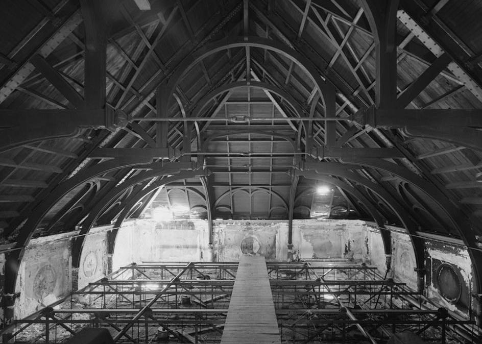 North Philadelphia Railroad Train Station, Philadelphia Pennsylvania Attic floor; view west showing roof structural system