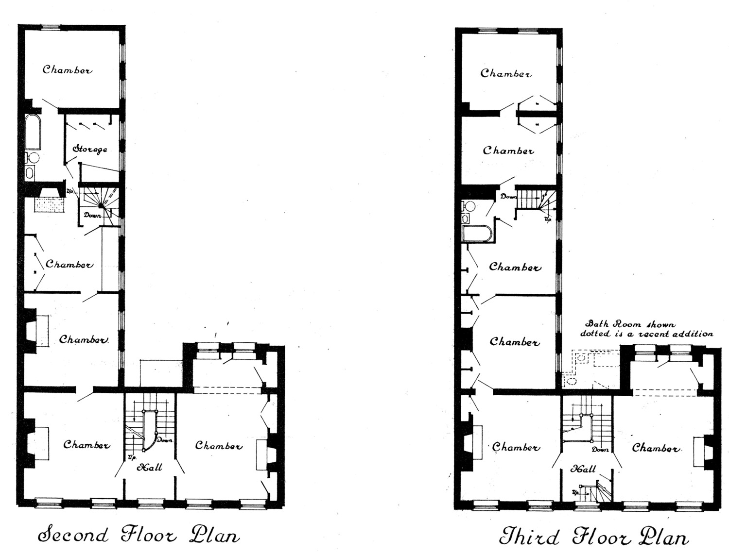 Reynolds-Morris House, Philadelphia Pennsylvania Second and Third Floor Plan