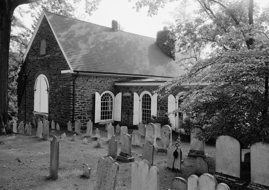St. Davids Church, Radnor Pennsylvania 1958 REAR VIEW OF CHURCH WITH ADDED VESTRY ROOM (WITH FLAT ROOF)