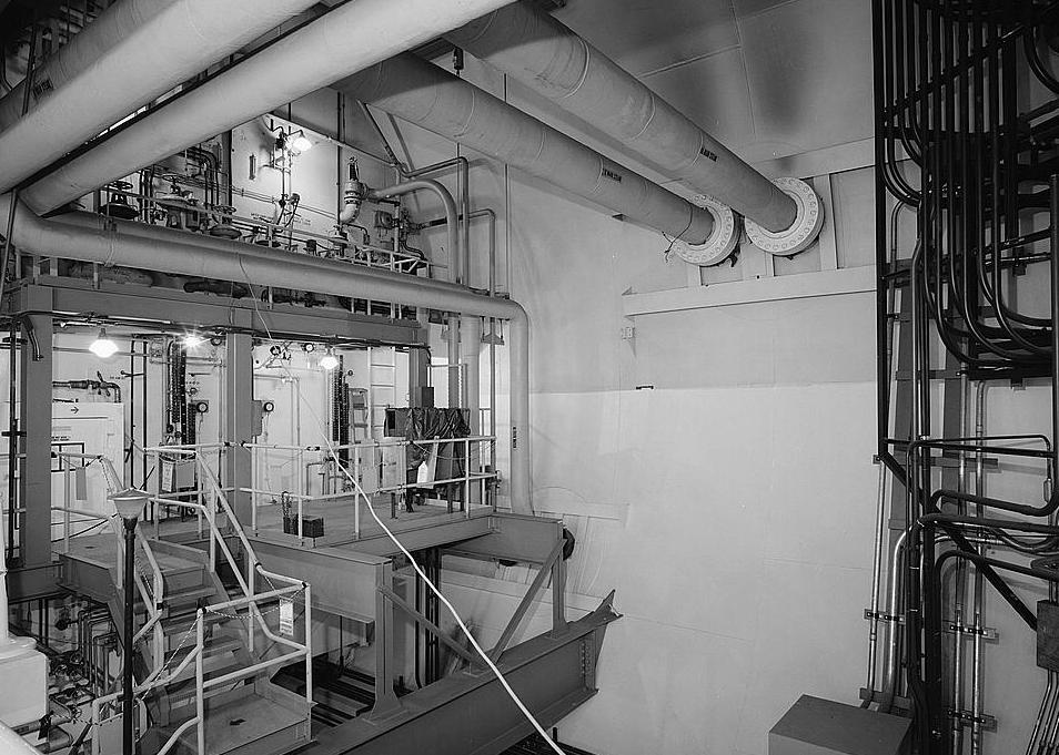 Shippingport Nuclear Power Station, Shippingport Pennsylvania AUXILIARY CHAMBER (EAST END), LOOKING NORTHWEST AT STEAM AND FEEDWATER PIPING AND PRESSURIZER AND FLASH/BLOWOFF TANK ROOMS (LOCATION EEE)