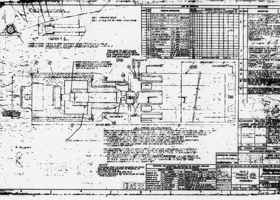 Shippingport Nuclear Power Station, Shippingport Pennsylvania LWBR MOVEABLE FUEL ASSEMBLY