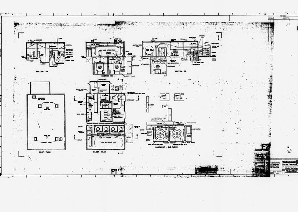 Shippingport Nuclear Power Station, Shippingport Pennsylvania LWBR RADIOACTIVE WASTE DISPOSAL BUILDING PLANS AND SECTIONS