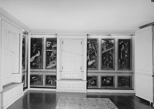 Vernon (Gibbs-Gardner-Bowler) House, Newport Rhode Island 1969 VIEW OF NORTH WALL, NORTHWEST ROOM OF PAINTED PANELS